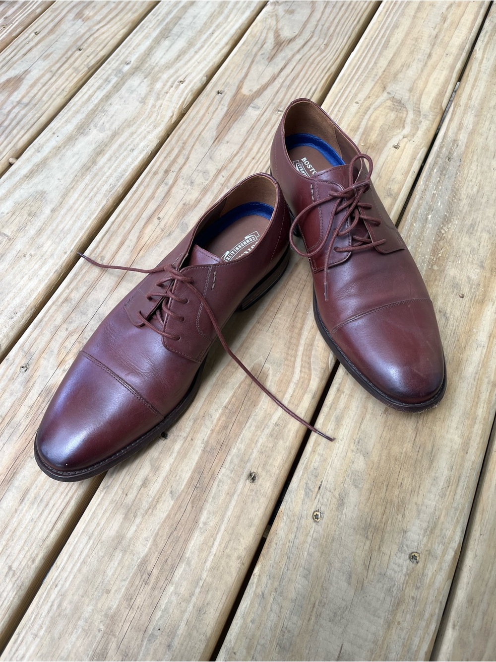 Bostonian Men's Chestnut Brown Leather Cap-Toe Oxfords